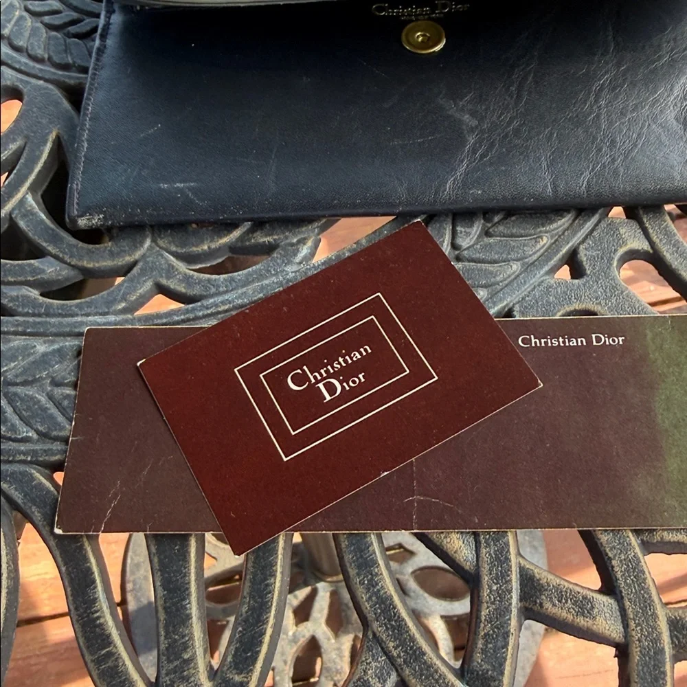 Vintage Leather Christian Dior Clutch / Wallet
